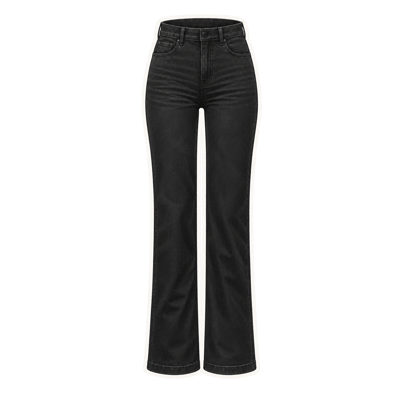 Black Full-Length Straight Jeans