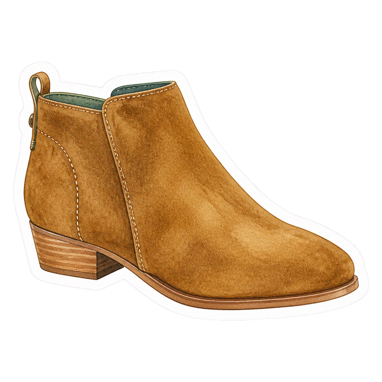 Tan Suede Low Ankle Boot