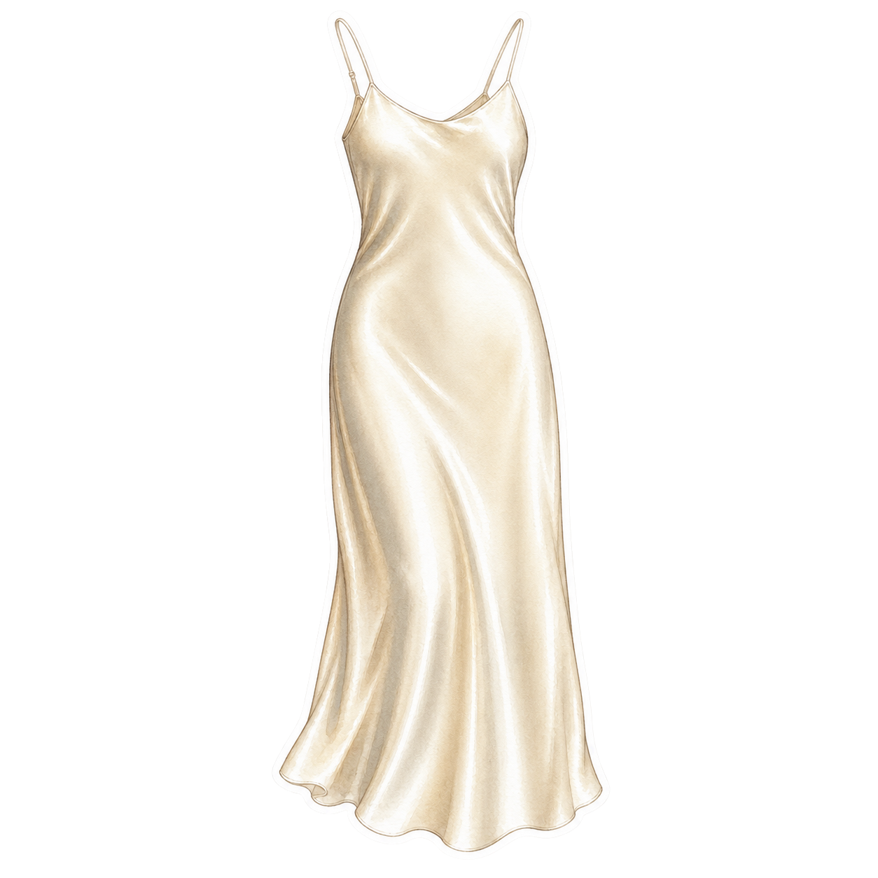Oyster Champagne Bias Slip Dress