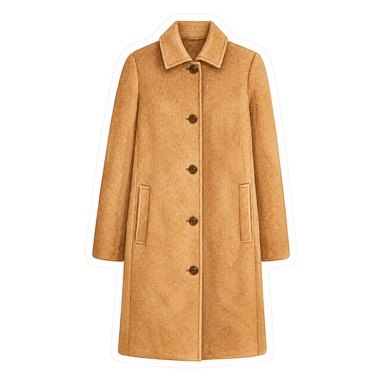 Camel Wool Car Coat