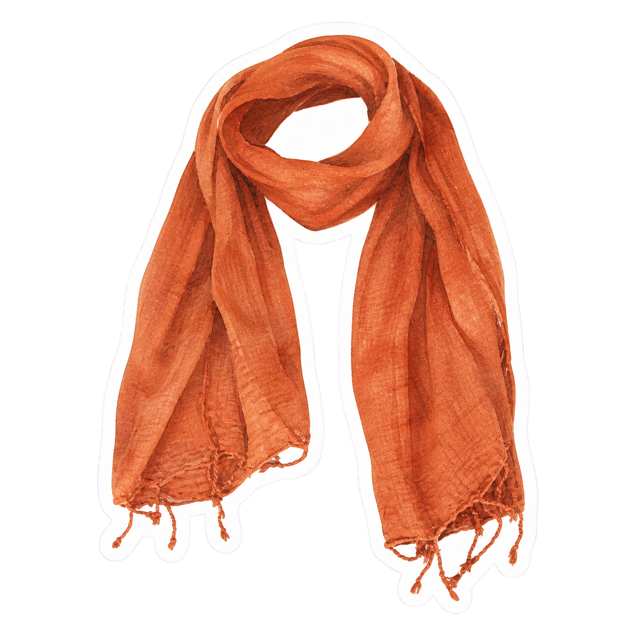 Lightweight Rust Cotton Scarf