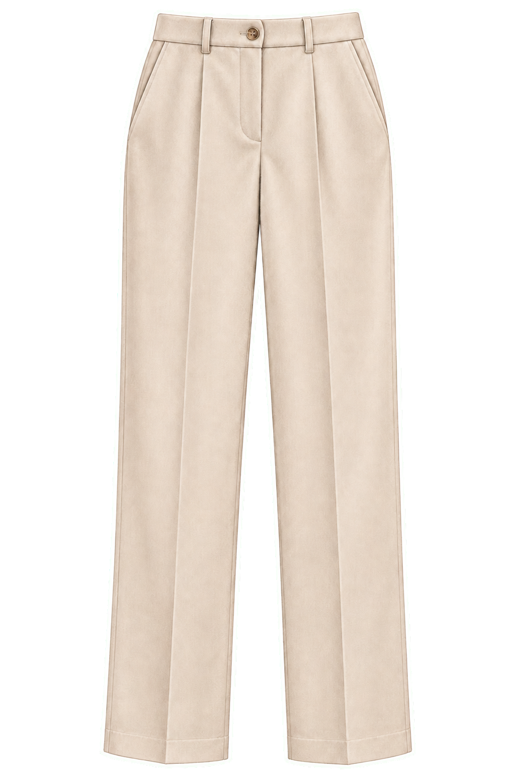 Stone pressed-crease straight trousers