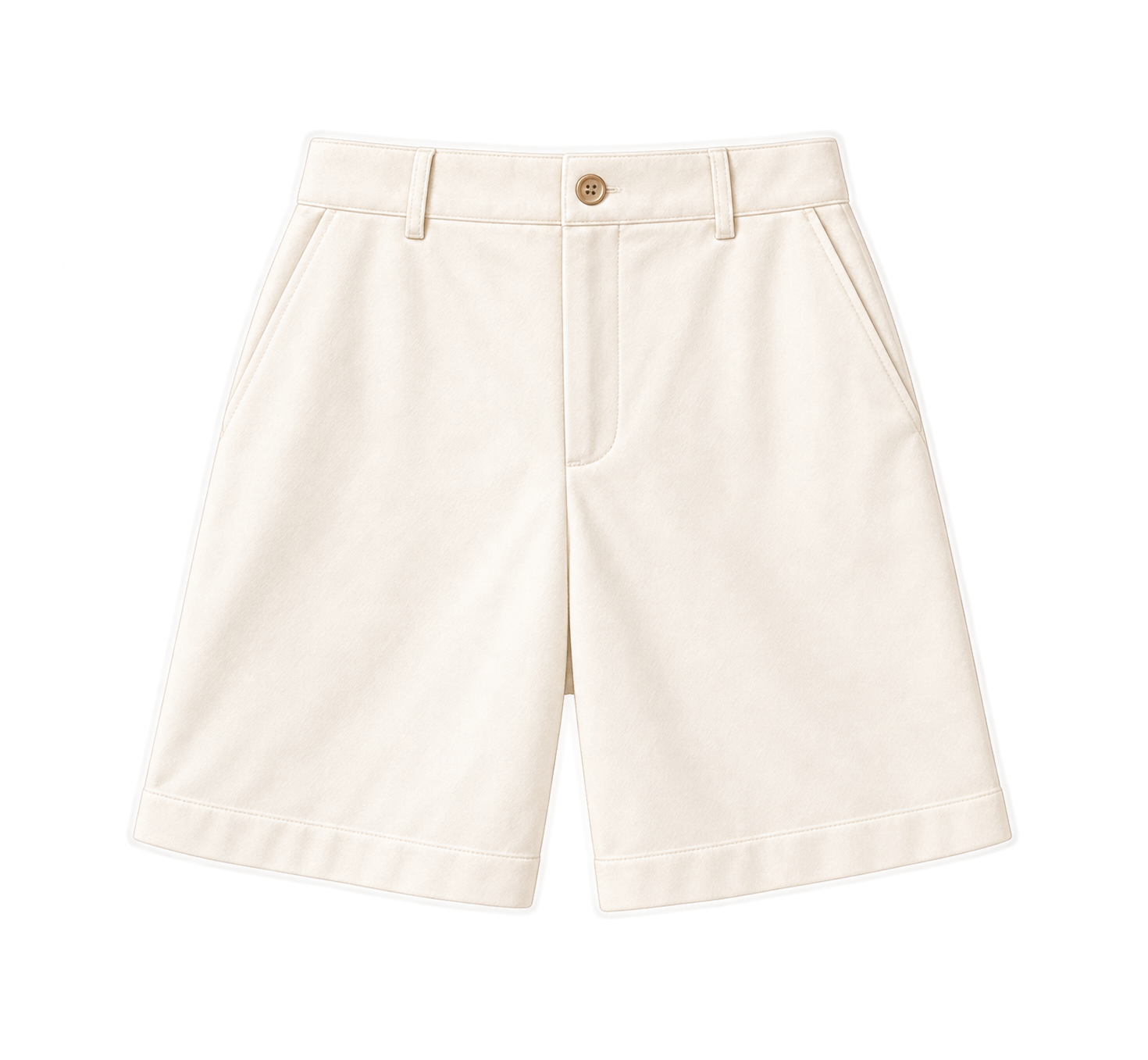 White Tailored Cotton Shorts