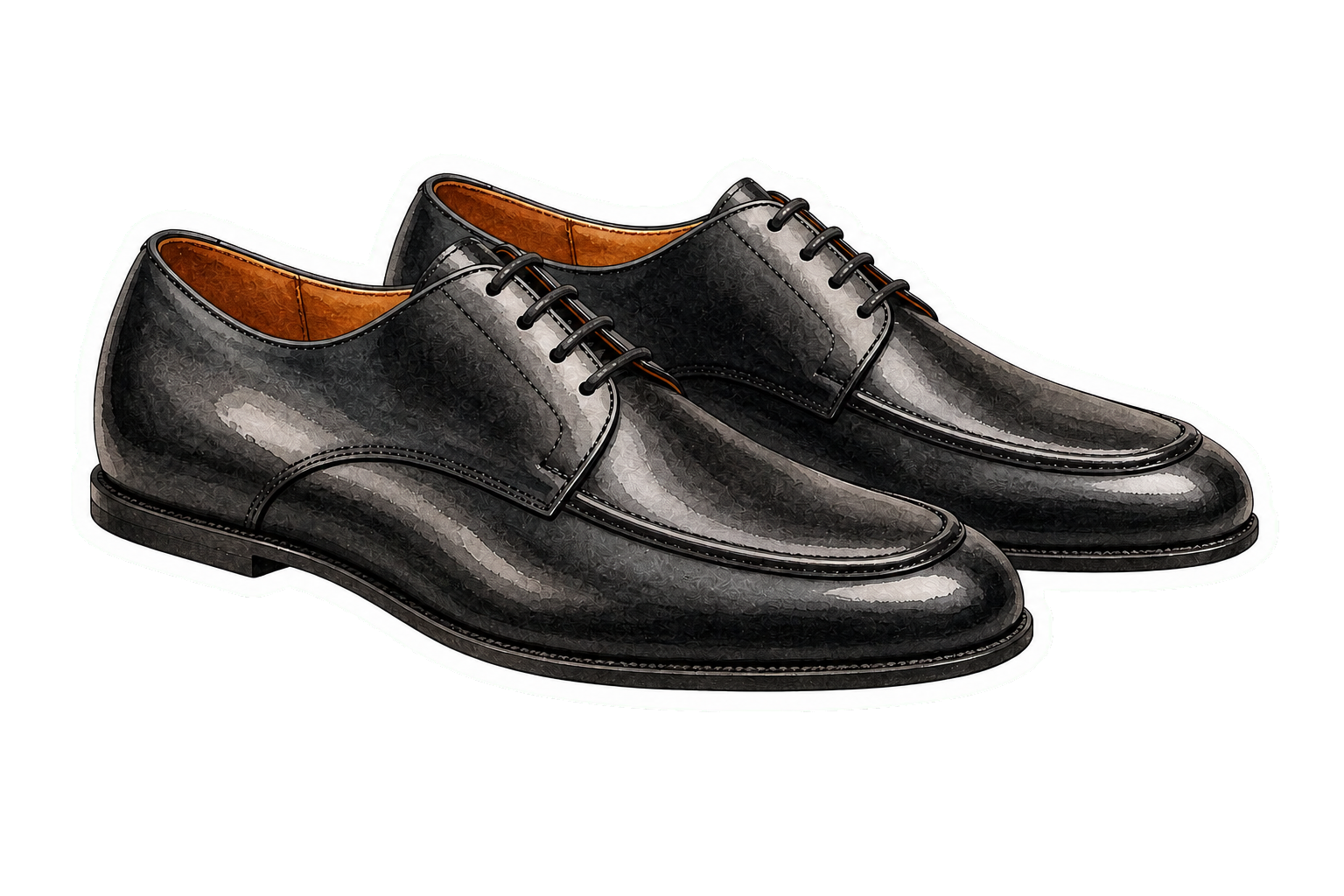 Black Leather Thin-Sole Derby