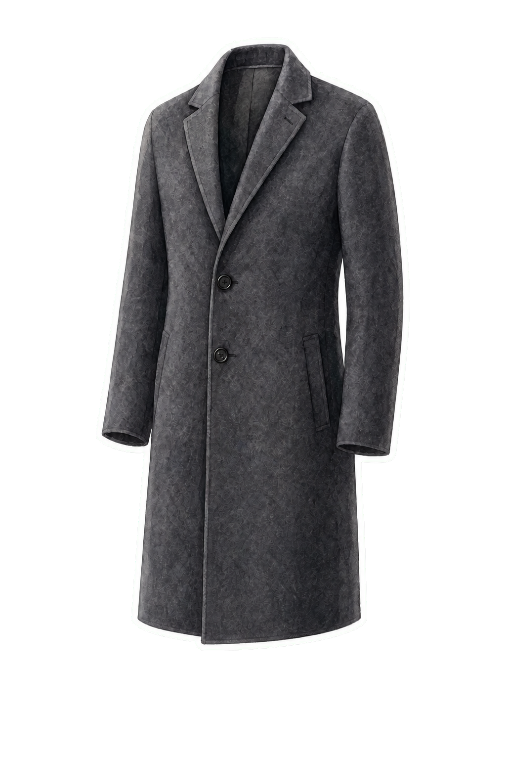 Charcoal Slim Knee-Length Wool Coat