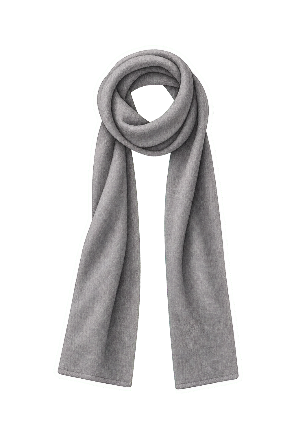 Narrow Mid-Grey Fine Wool Scarf