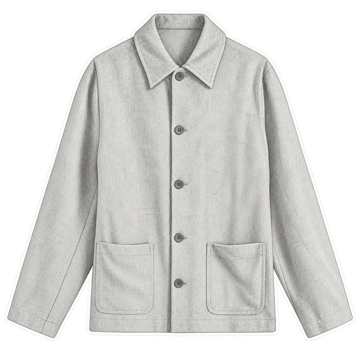 Light grey unlined wool overshirt