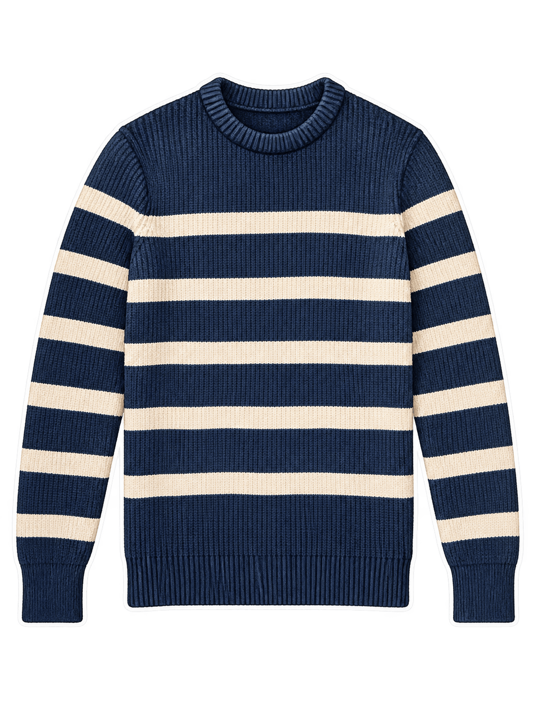 Navy-and-ecru breton stripe knit