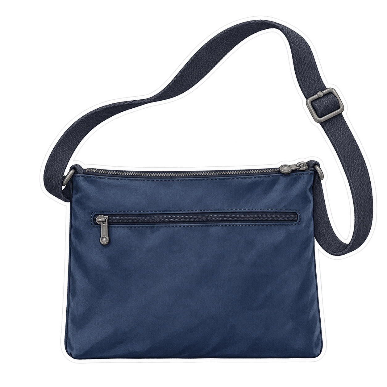 Navy coated-canvas zip crossbody