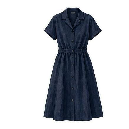 Navy Cotton-Modal Dress