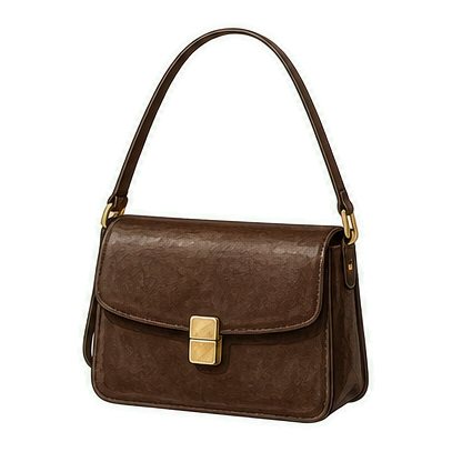 Brown Structured Leather Bag
