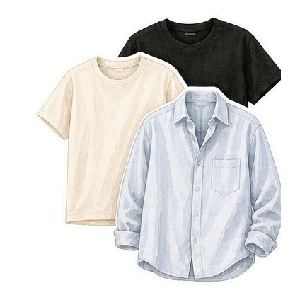 Cotton Tees And Button-Down