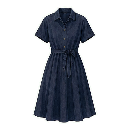 Navy Cotton-Modal Dress