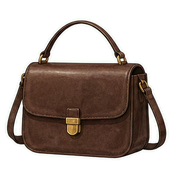 Brown Structured Leather Bag