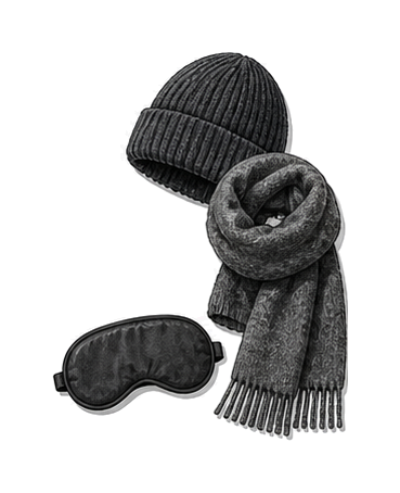Wool Hat Scarf Sleep Mask