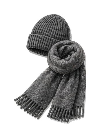 Wool Or Fleece Hat Scarf