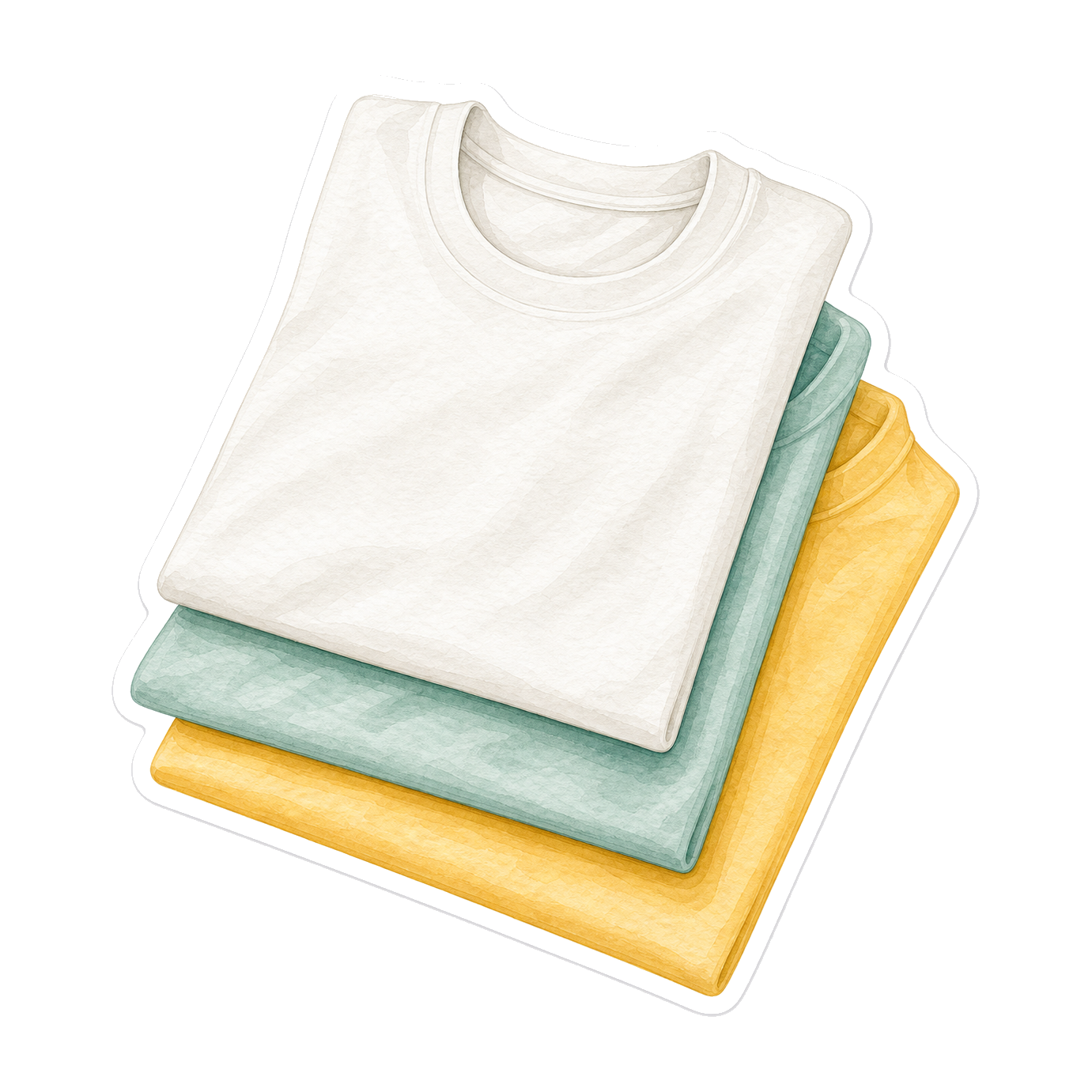 White Seafoam And Yellow Cotton Tees