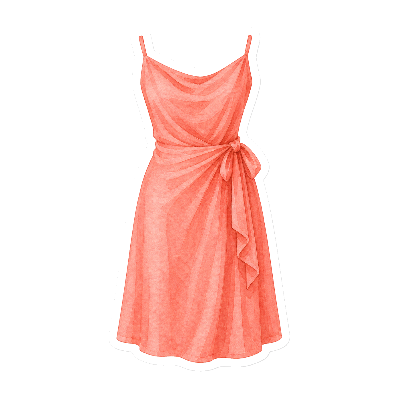 Coral Cotton-Modal Resort Dress