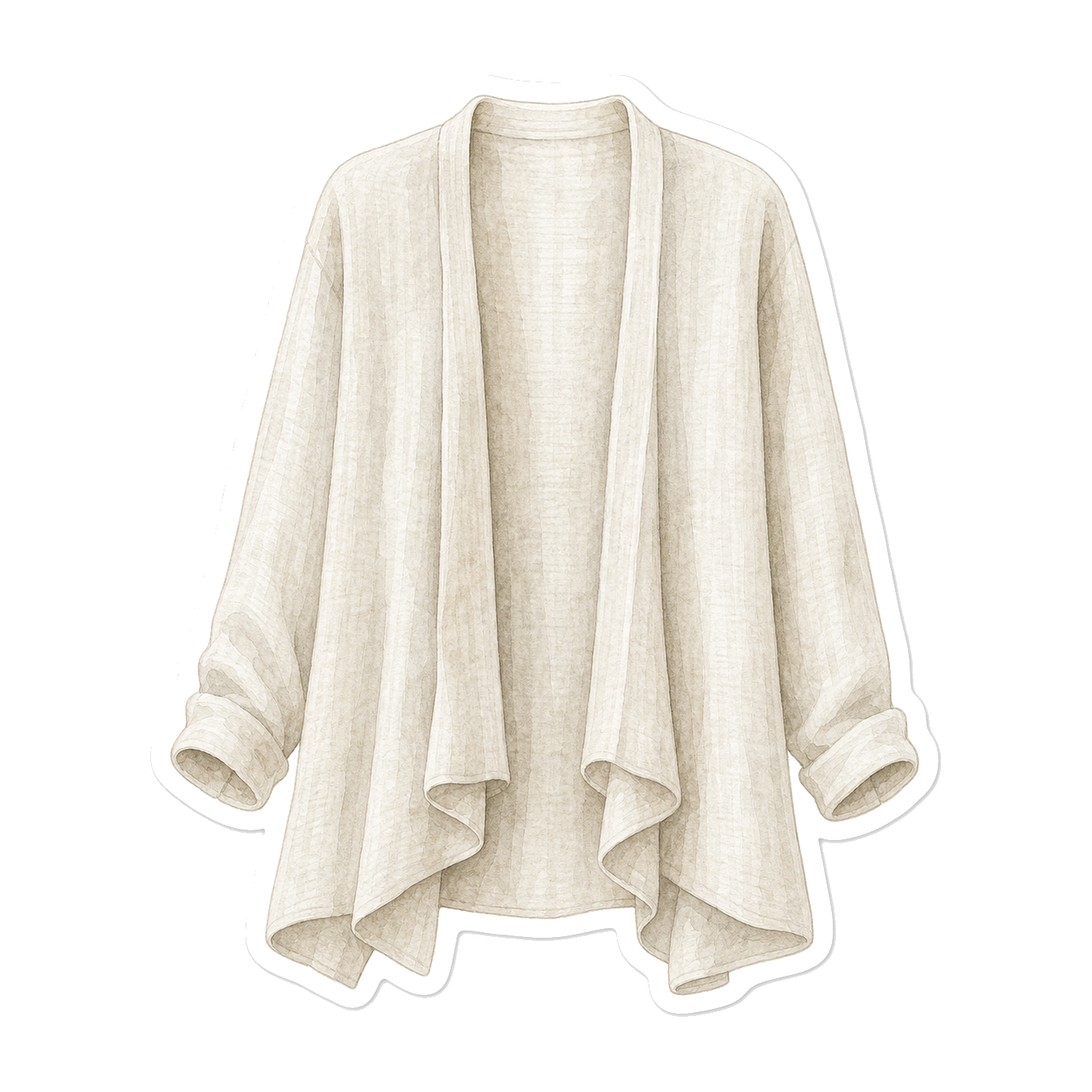 Light Oatmeal Linen Wrap Cardigan