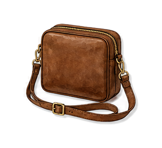 Compact Crossbody Bag Leather, Structured
