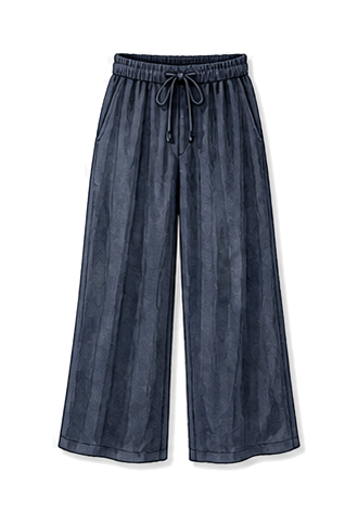 Lightweight Linen Wide Leg Trousers Cream Or Pale Navy