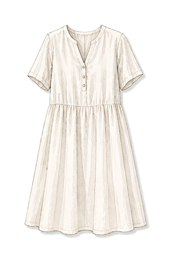 Loose Linen Midi Dress In Cream, White, Or Oat