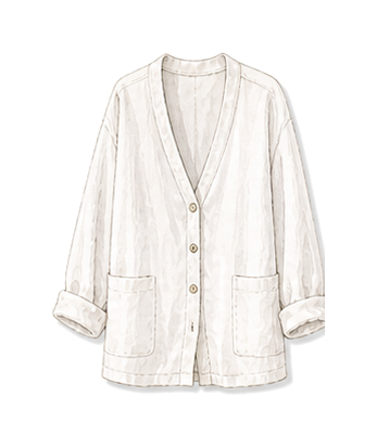 Thin Cotton Or Linen Cardigan Unstructured Shirt