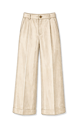 Tailored Cotton Or Linen Wide Leg Trousers