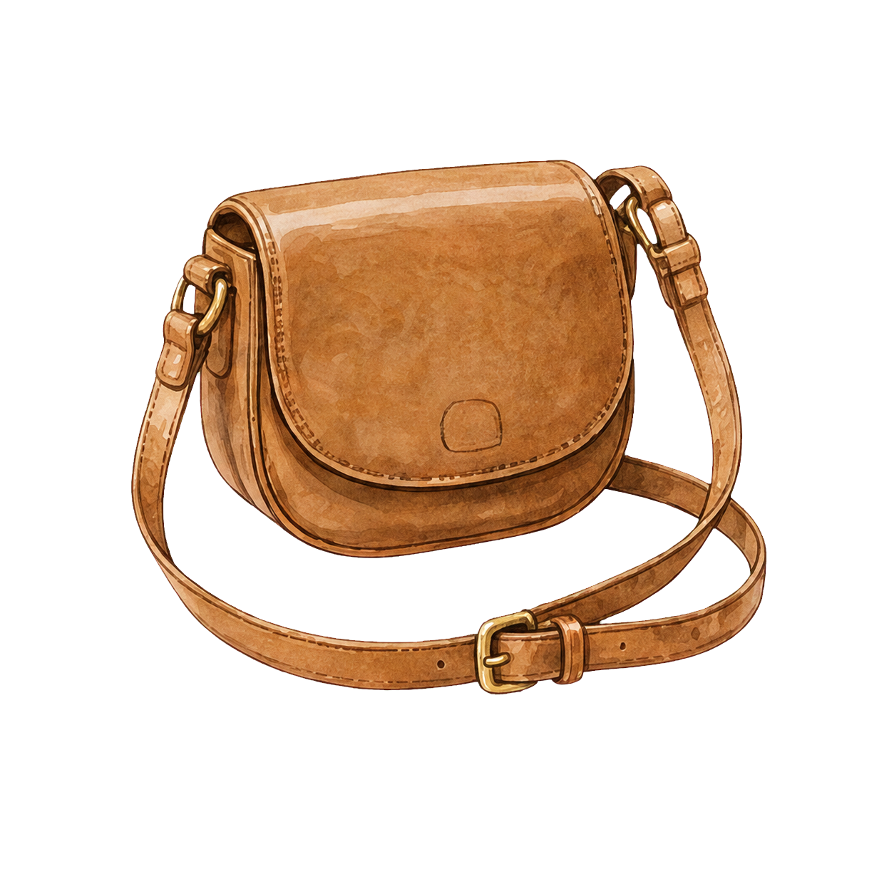 Structured Tan Leather Crossbody
