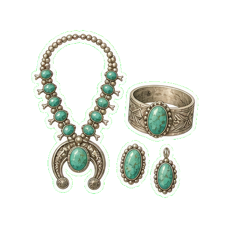 Wheelwright Case Trading Post turquoise + silver