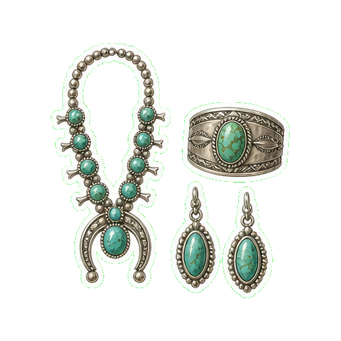 Wheelwright Case Trading Post turquoise + silver