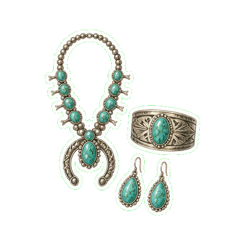 Wheelwright Case Trading Post turquoise + silver