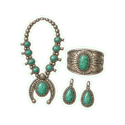 Wheelwright Case Trading Post turquoise + silver
