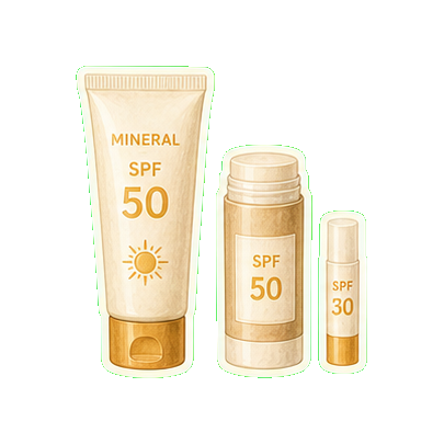 Mineral SPF 50 + reusable broad-spectrum sunscreen stick + lip balm SPF 30
