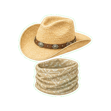 Sedona Hat Company Stetson Open Road straw cowboy hat + UPF 50 buff