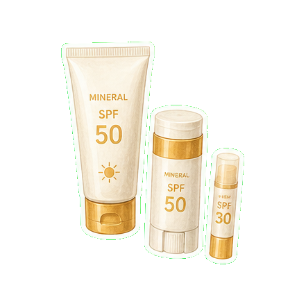 Mineral SPF 50 + reusable broad-spectrum sunscreen stick + lip balm SPF 30