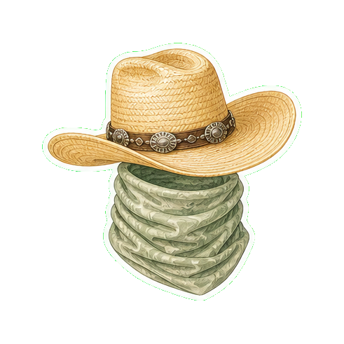 Sedona Hat Company Stetson Open Road silver-belly straw cowboy hat + UPF 50 buff
