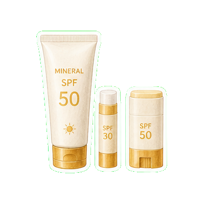 Mineral SPF 50 + lip balm SPF 30 + reusable broad-spectrum sunscreen stick
