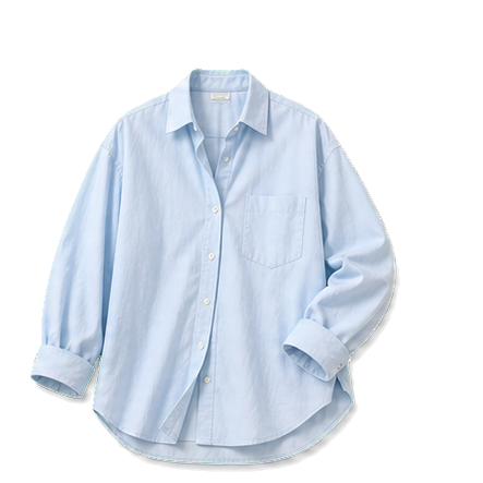Pale-Blue Oversized Cotton Shirt
