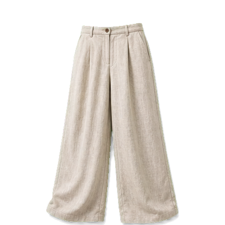 Oat Wide-Leg Linen Trousers