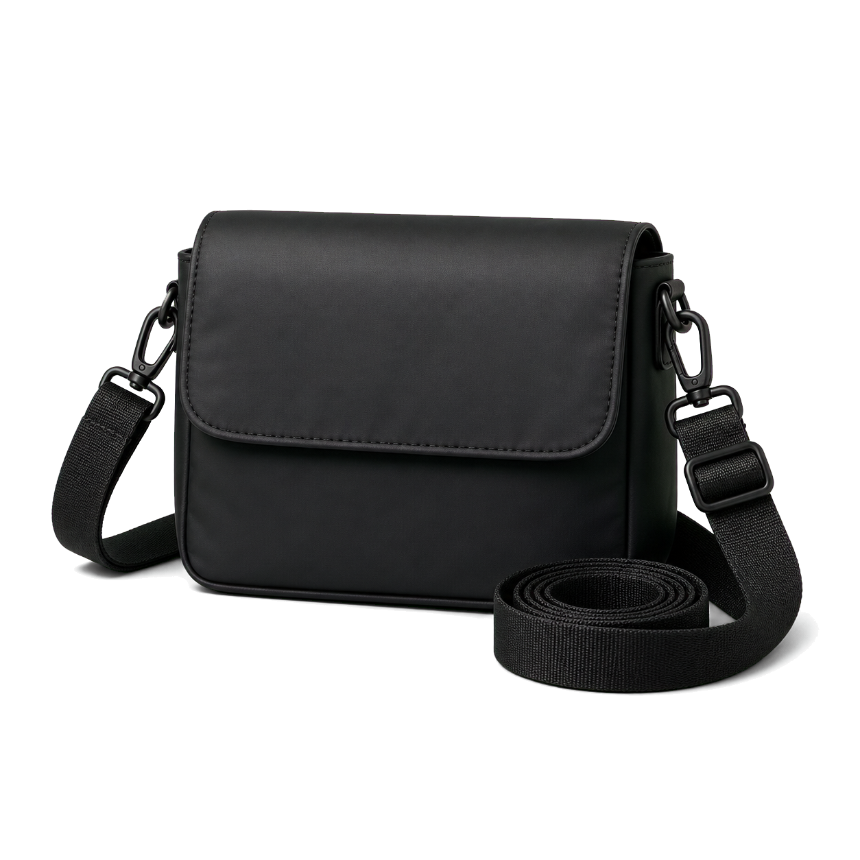 Black Structured Crossbody