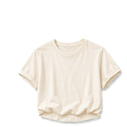 Cream Tucked Tee