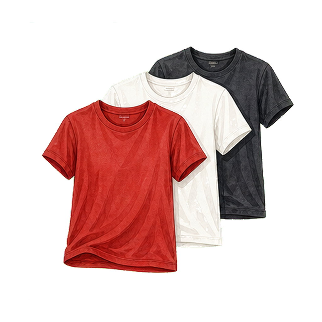 AIRism or merino-blend tees (one red)