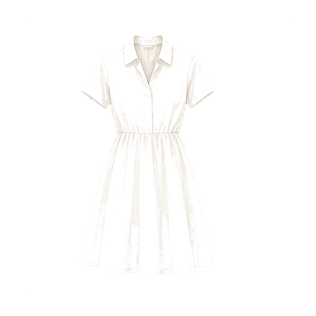 White knee-length dress