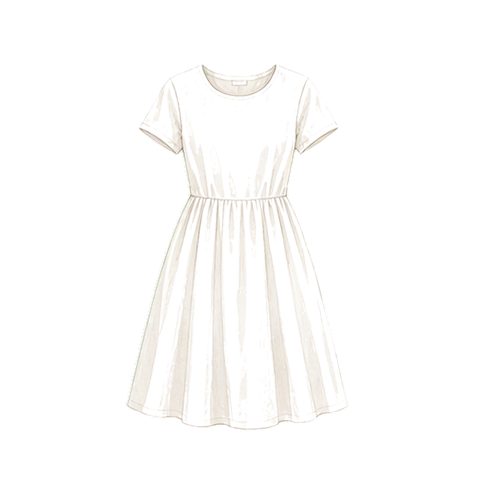 Knee-length cotton-modal dress