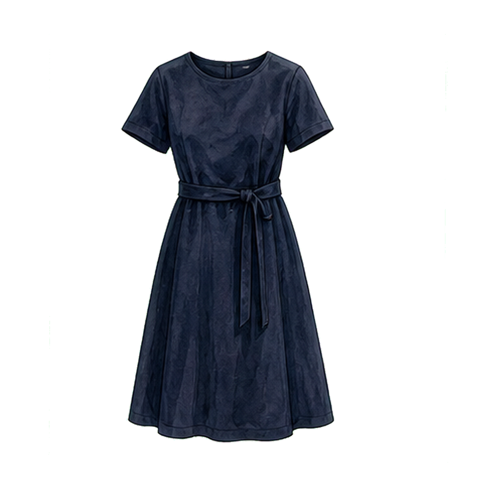 Knee-length cotton-modal dress