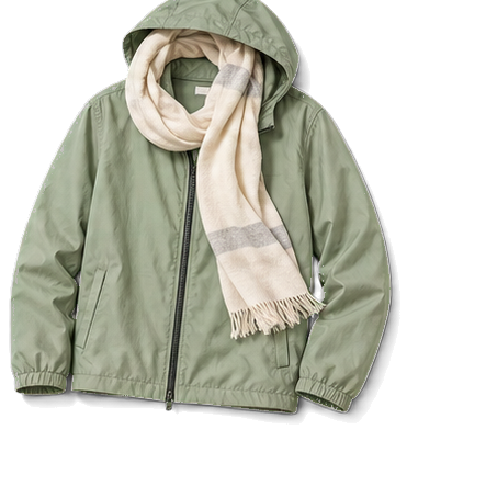 Sage Rain Shell And Light Scarf