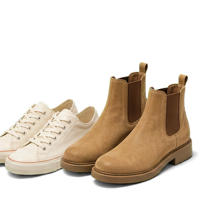 Canvas Sneakers And Tan Boots