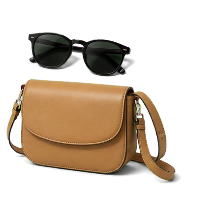 Sunglasses And Tan Crossbody