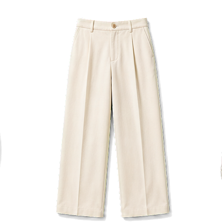 Cream Straight-Cut Trousers